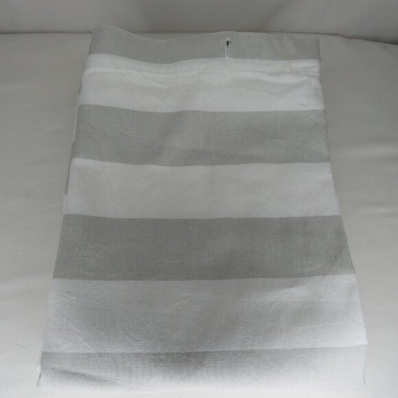 Lauren Ralph Lauren Gray White Stripe Shower Curtain Cotton - Picture 1 of 5